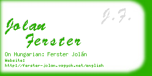 jolan ferster business card